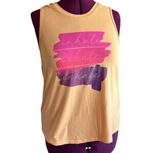 Womens Tank Top Size Large Orange Workout Wear Outdoors Summer Sleeveless